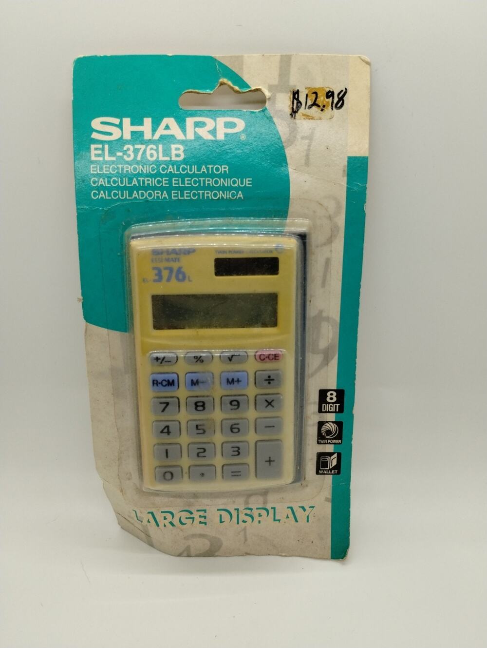 Sharp Elsi Mate EL-376L 8 - Digit Electronic Twin Power Calculator